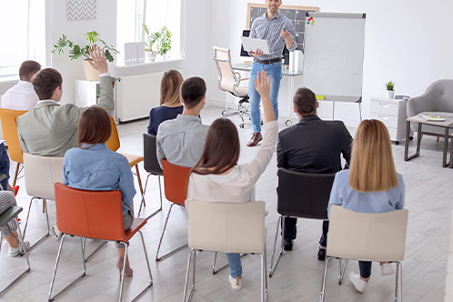 Diverse business group meeting