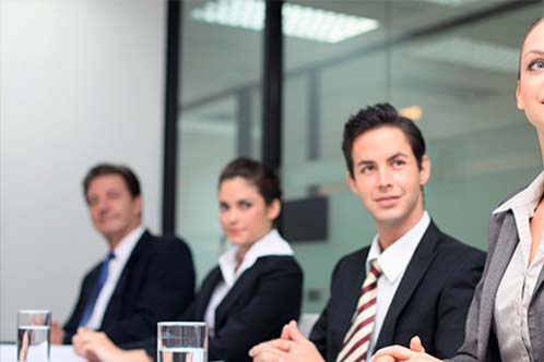 Diverse business group meeting